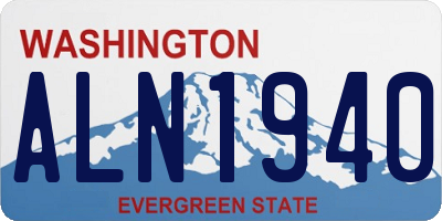 WA license plate ALN1940