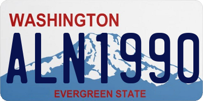 WA license plate ALN1990