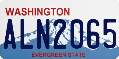 WA license plate ALN2065