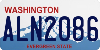 WA license plate ALN2086