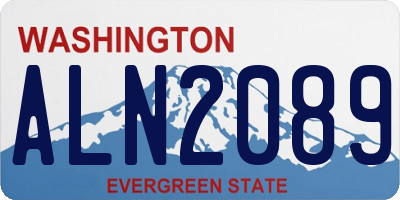 WA license plate ALN2089