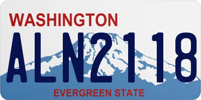 WA license plate ALN2118
