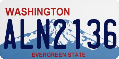 WA license plate ALN2136