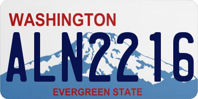 WA license plate ALN2216