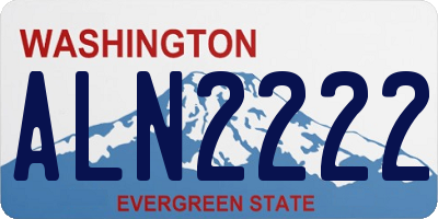 WA license plate ALN2222