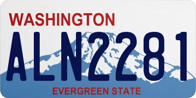 WA license plate ALN2281
