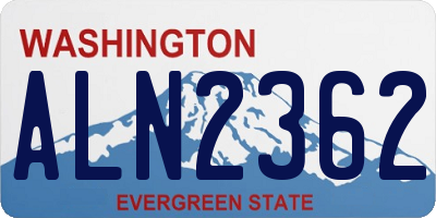 WA license plate ALN2362