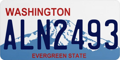 WA license plate ALN2493