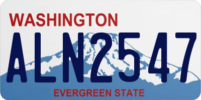 WA license plate ALN2547