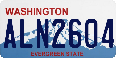 WA license plate ALN2604