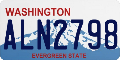 WA license plate ALN2798