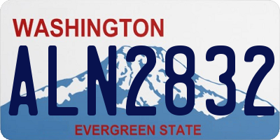 WA license plate ALN2832