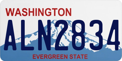 WA license plate ALN2834