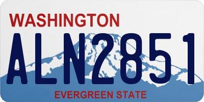 WA license plate ALN2851