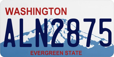 WA license plate ALN2875