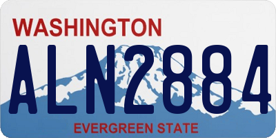 WA license plate ALN2884