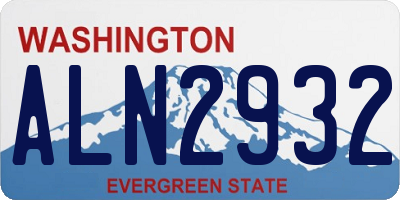 WA license plate ALN2932