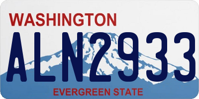 WA license plate ALN2933