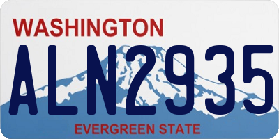 WA license plate ALN2935