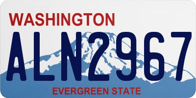 WA license plate ALN2967