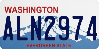 WA license plate ALN2974