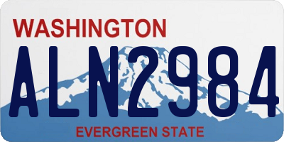 WA license plate ALN2984