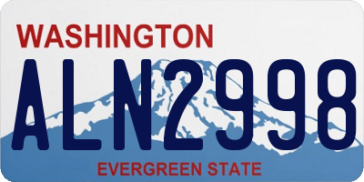 WA license plate ALN2998