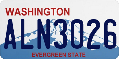 WA license plate ALN3026