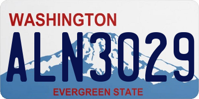 WA license plate ALN3029