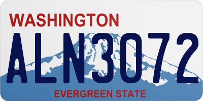 WA license plate ALN3072