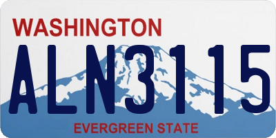 WA license plate ALN3115