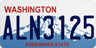 WA license plate ALN3125