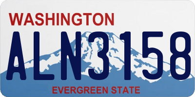 WA license plate ALN3158