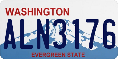 WA license plate ALN3176