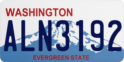WA license plate ALN3192