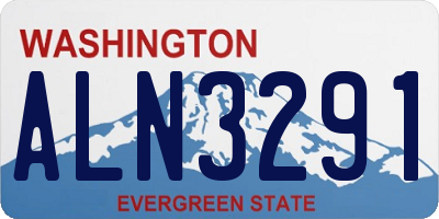 WA license plate ALN3291