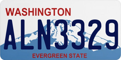 WA license plate ALN3329