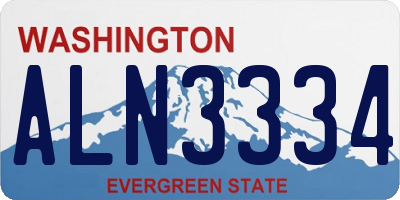 WA license plate ALN3334