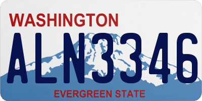 WA license plate ALN3346
