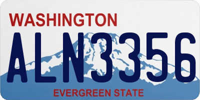 WA license plate ALN3356