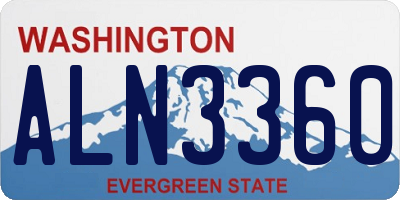 WA license plate ALN3360