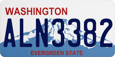 WA license plate ALN3382