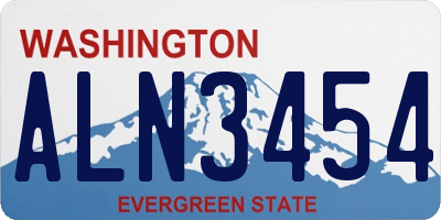 WA license plate ALN3454
