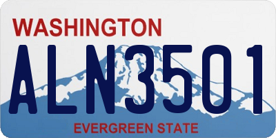 WA license plate ALN3501