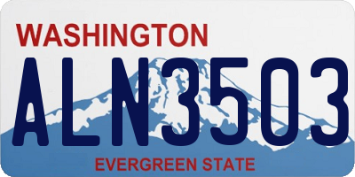 WA license plate ALN3503