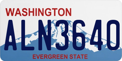 WA license plate ALN3640