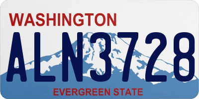 WA license plate ALN3728