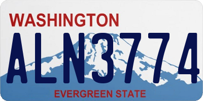 WA license plate ALN3774