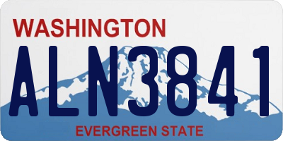 WA license plate ALN3841