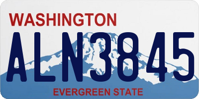 WA license plate ALN3845